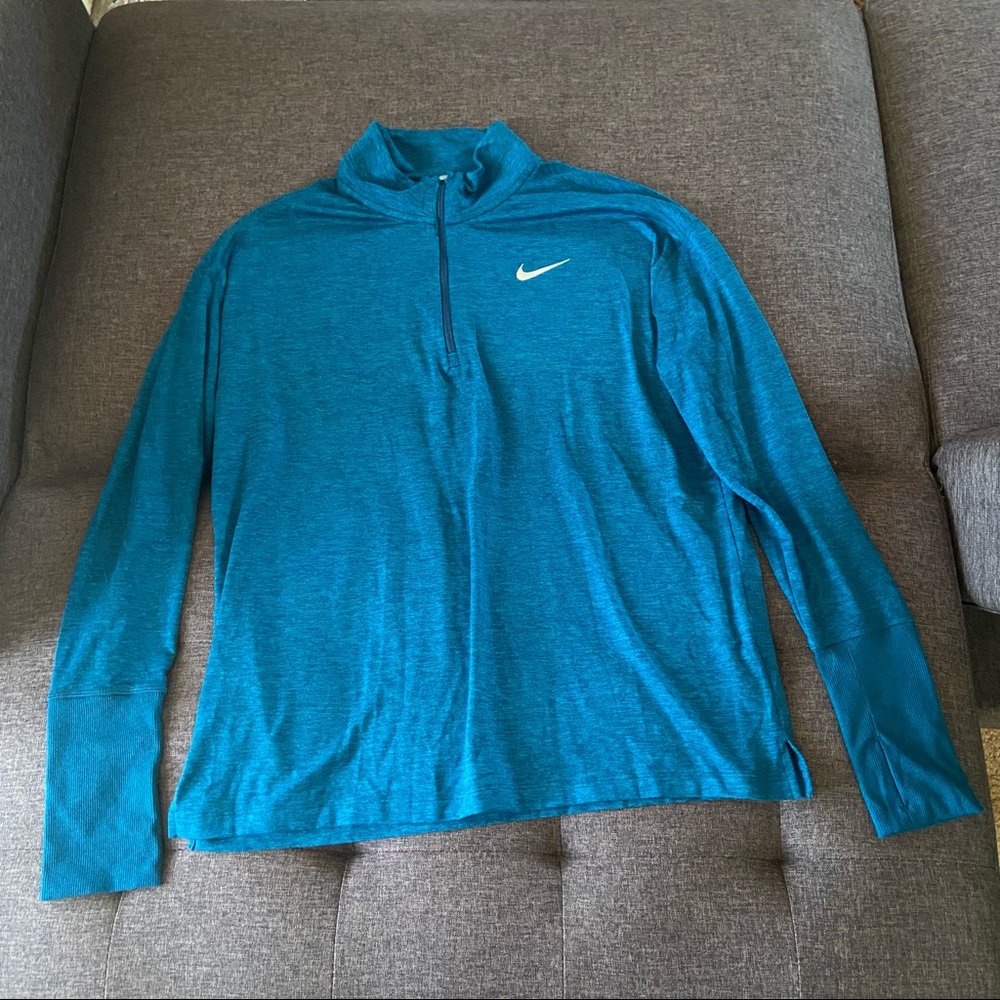 Nike Turquoise Quarter Zip Athletic Top